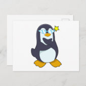 Pinguin mit Sonnenbrille Postkarte (Vorne/Hinten)