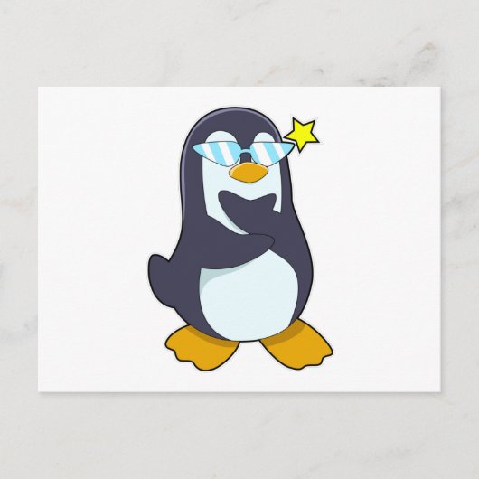 Pinguin mit Sonnenbrille Postkarte (Vorderseite)