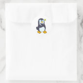 Pinguin mit Sonnenbrille Runder Aufkleber (Tasche)