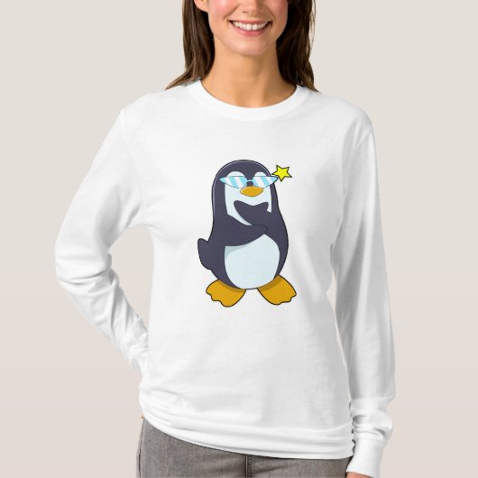 Pinguin mit Sonnenbrille T-Shirt (Vorderseite)