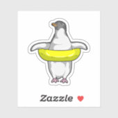 Pinguin mit Swim-Ring Aufkleber (Blatt)