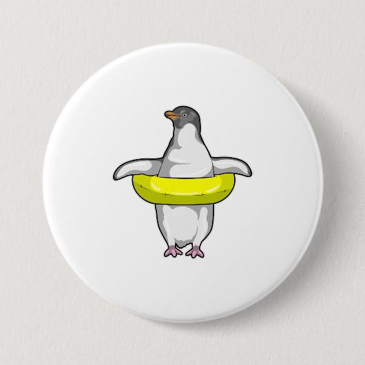 Pinguin mit Swim-Ring Button (Vorderseite)