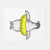 Pinguin mit Swim-Ring Fleecedecke (Vorderseite (Horizontal))