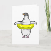 Pinguin mit Swim-Ring Karte (Vorderseite)