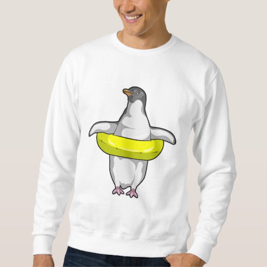 Pinguin mit Swim-Ring Sweatshirt (Vorderseite)
