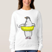 Pinguin mit Swim-Ring Sweatshirt (Vorderseite)