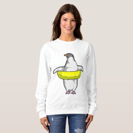 Pinguin mit Swim-Ring Sweatshirt (Vorne ganz)