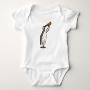 Pinguin mit Teleskop Baby Strampler