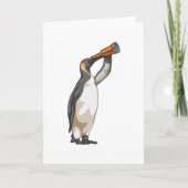 Pinguin mit Teleskop Karte (Vorderseite)