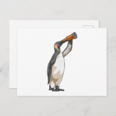 Pinguin mit Teleskop Postkarte (Vorne/Hinten)