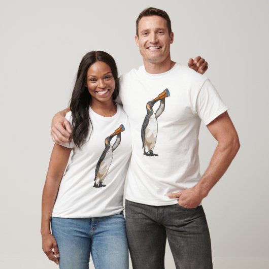 Pinguin mit Teleskop T-Shirt (Unisex)