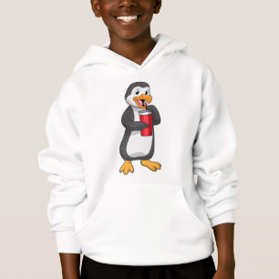 Pinguin mit Trinkbecher mit Stroh Hoodie