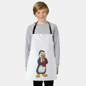 Pinguin mit Trinkbecher mit Stroh Schürze (Getragen)