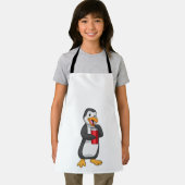 Pinguin mit Trinkbecher mit Stroh Schürze (Insitu)