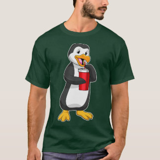 Pinguin mit Trinkbecher mit Stroh T-Shirt