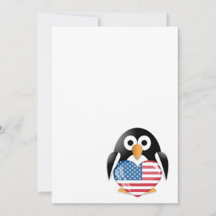Pinguin mit US-Flagge