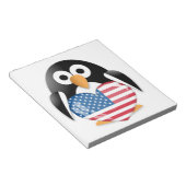 Pinguin mit US-Flagge Notizblock (angewinkelt)