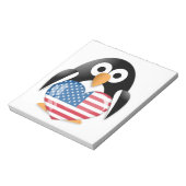 Pinguin mit US-Flagge Notizblock (Rotiert)