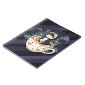 Pinguin mit warmer Tasse lesend Notizblock (Linke Seite)