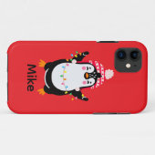 Pinguin mit Weihnachtsbeleuchtung Case-Mate iPhone Hülle (Rückseite (Horizontal))