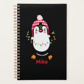 Pinguin mit Weihnachtsbeleuchtung Planer (Vorderseite)