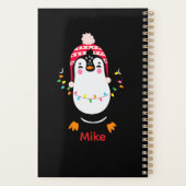 Pinguin mit Weihnachtsbeleuchtung Planer (Rückseite)