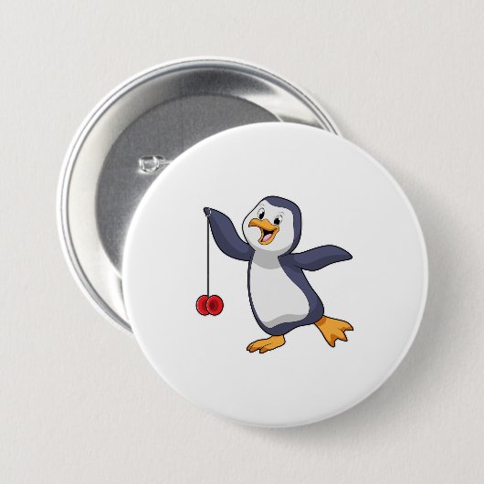 Pinguin mit Yo-Yo Button (Vorne & Hinten)