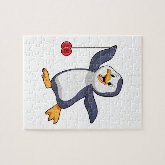 Pinguin mit Yo-Yo Puzzle (Horizontal)