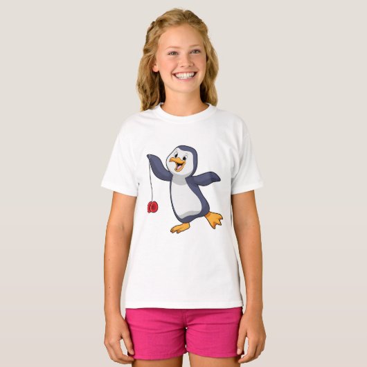 Pinguin mit Yo-Yo T-Shirt (Vorne ganz)
