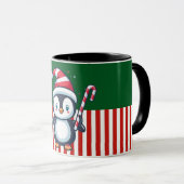 Pinguin mit Zuckerstange Tasse (VorderseiteRechts)