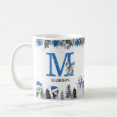 Pinguin Monogram Name Christmas Kaffeetasse (Links)
