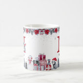 Pinguin Monogram Name Christmas Kaffeetasse (Mittel)