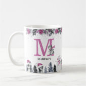 Pinguin Monogram Name Christmas Kaffeetasse (Links)