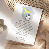 Pinguin Moon Watercolor Babydusche Danke Karte