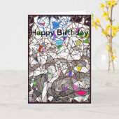 Pinguin-Mosaik-alles- Gute zum Geburtstagkarte Karte (Gelbe Blume)