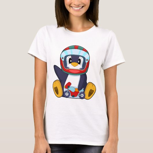 Pinguin-Motorrad T-Shirt (Vorderseite)