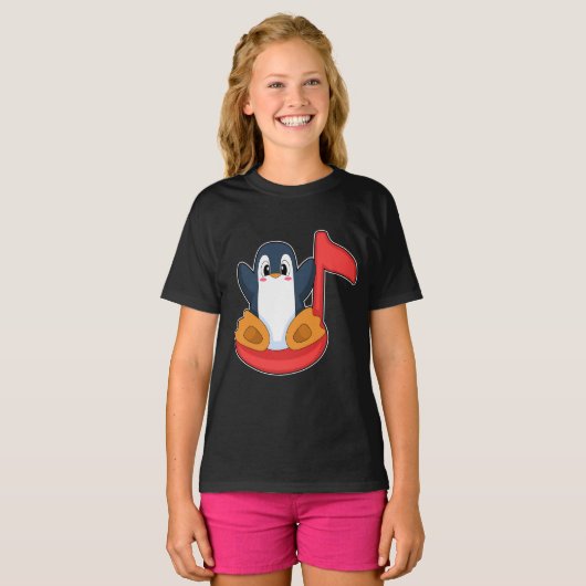 Pinguin Muiscal Note Music T-Shirt (Vorne ganz)
