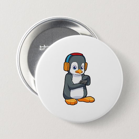 Pinguin Music Headphone Button (Vorne & Hinten)