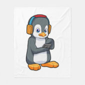 Pinguin Music Headphone Fleecedecke (Vorderseite)