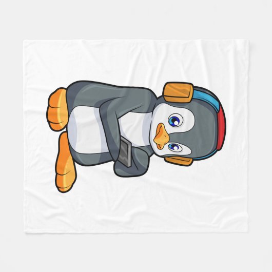 Pinguin Music Headphone Fleecedecke (Vorderseite (Horizontal))