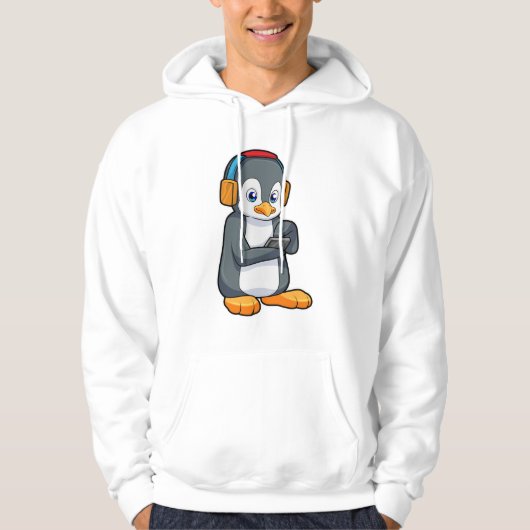 Pinguin Music Headphone Hoodie (Vorderseite)