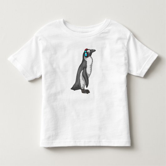 Pinguin Music Headphone Kleinkind T-shirt (Vorderseite)