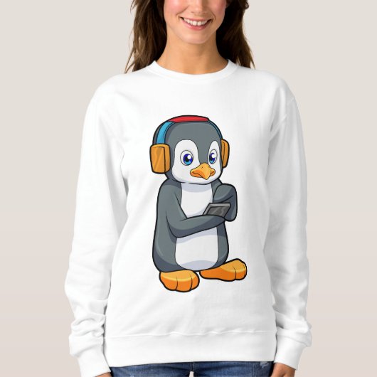 Pinguin Music Headphone Sweatshirt (Vorderseite)