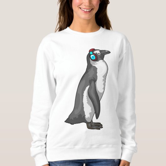 Pinguin Music Headphone Sweatshirt (Vorderseite)