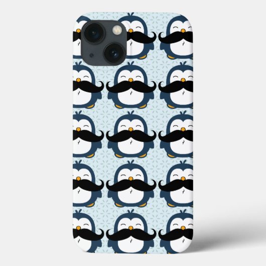 Pinguin Mustache Trend Pattern Case-Mate iPhone Hülle (Rückseite)