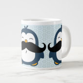 Pinguin Mustache Trend Pattern Jumbo-Tasse (Vorderseite Rechts)