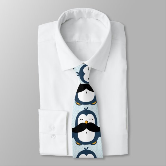 Pinguin Mustache Trend Pattern Krawatte (Gebunden)