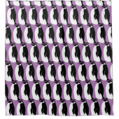 Pinguin Muster Lila Schwarz-weiß Duschvorhang (Vorderseite)