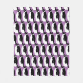 Pinguin Muster Lila Schwarz-weiß Fleecedecke (Vorderseite)