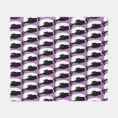 Pinguin Muster Lila Schwarz-weiß Fleecedecke (Vorderseite (Horizontal))